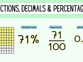 Fractions, Decimals & Percentages