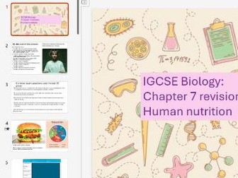 IGCSE Biology Chapter 7: Human nutrition revision