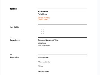Work Experience- Writing your own CV