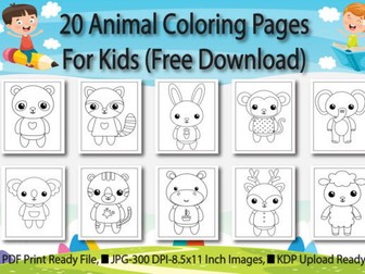 20-Animal-Coloring-Book-Pages-for-Kids-Graphics