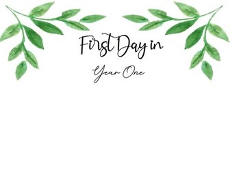 First Day of Year One Handprint Keepsake Activity