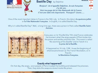 Bastille Day - worksheets and web page
