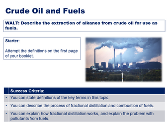 Crude Oil and Fuels - 2018 AQA Revision session