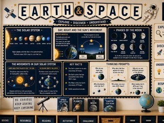 Earth & Space Display Pack | KS2 Science Working Wall | Vocabulary, Posters & Question Prompts