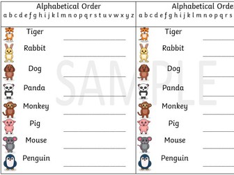 Alphabetical Order - Animals
