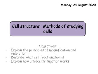 Methods of Studying Cells AQA A-level