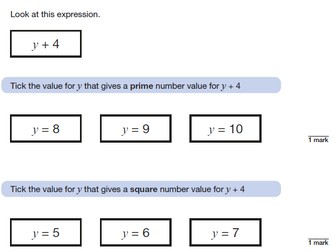 Year 6 KS2 Reasoning SATs Questions for Algebra