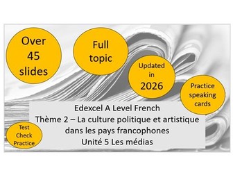 EDEXCEL A Level / AS Level French – Les médias FULL TOPIC