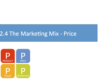 OCR 9-1 Business Introduction to the Marketing Mix (The 4 Ps) 1st lesson - Price