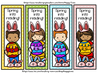 8 Easter / Spring Bookmarks - Spring into reading