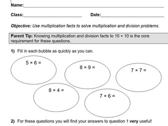 Year 5 Maths Home Mini Learning Pack includes Answers and Parental Guidance (Coronavirus)
