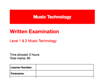 Music Technology Level 2 Written Paper