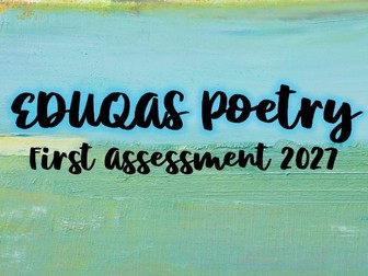Eduqas Poetry Anthology, First Assessment 2027