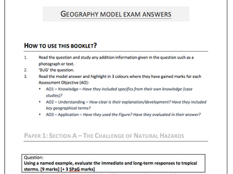 GCSE Geography revision - model answer booklet paper 1 physical