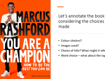 Marcus Rashford 'You are a Champion' KS3 Nurture scheme of work