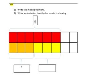 Bar Models for Fractions- Addition and Subtraction