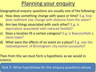 GCSE Geography: Enquiry Questions and Data