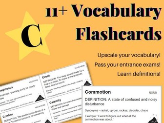 11+ and KS2 Vocabulary Flashcards - C