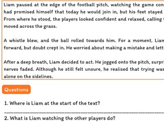 Quick Reading and Inference Comprehension – Actions and Motivation