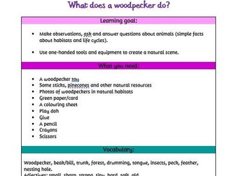 Homeschooling activity - Woodpecker (2.5-4yo)