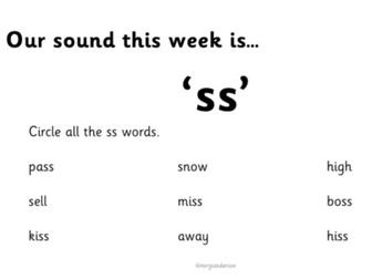 RWI Set 1 - My 'ss' Spelling Booklet