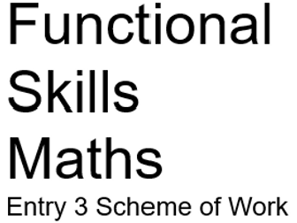 E3 Functional Skills Maths Scheme of Work