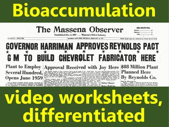 Bioaccumulation, PCBs and cancer: video worksheets, differentiated