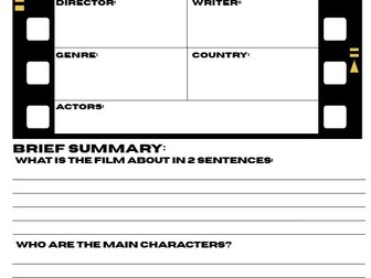 Film Review Booklet: Comprehensive Movie Analysis & Critical Thinking Worksheet