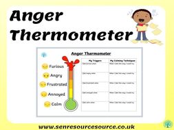 Anger Thermometer Worksheet | Teaching Resources