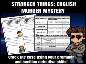 KS3 English Grammar Murder Mystery | Stranger Things Literacy Revision Activity