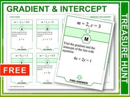 Gradient and Intercept (Treasure Hunt)