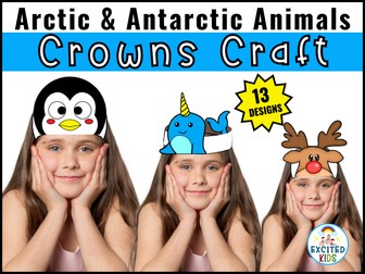 Polar Animals Craft Activity: Arctic, Antarctic Headband Hat Craftivity, Winter