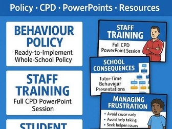 Whole-School Behaviour Management Policy • Staff CPD • Student PowerPoints • Worksheets •
