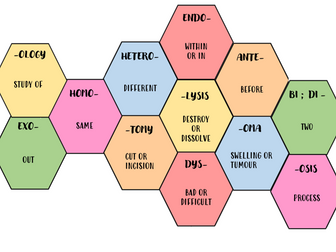 Honeycomb science word wall