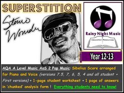 AQA A Level Pop Music Stevie Wonder Superstition
