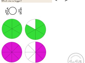 Compare fractions greater than 1 - Fractions- Year 6