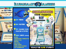 Special Education Visual Resource BUNDLE!130 Ct. Posters, Cards, Activities & More!