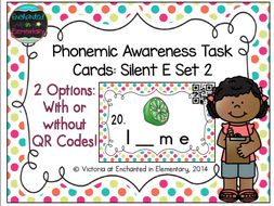 Phonemic Awareness Task Cards: Silent E Set 2