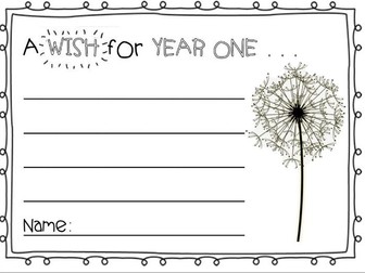 Year 1 wish activity