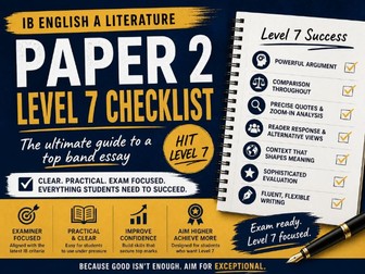 IB English A Paper 2 – Level 7 Checklist | Top Band Essay Guide (2026 Criteria)