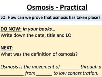 Year 10 - Osmosis Practical - SEN