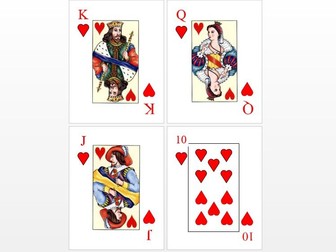 A4 size playing cards for Maths games
