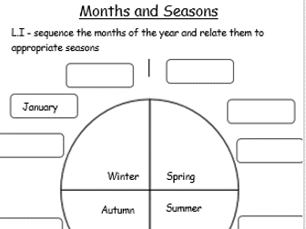 Months and Seasons Time Worksheet