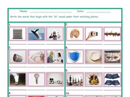 Phonics 2 Letter Digraph SH Photo Worksheet