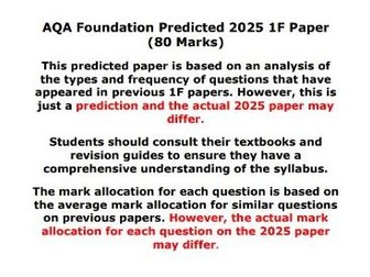 2025 AQA GCSE Foundation Paper 1 Predicted Paper