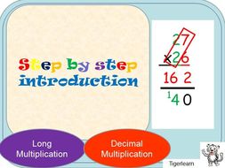 Long multiplication and decimal multiplication step by step