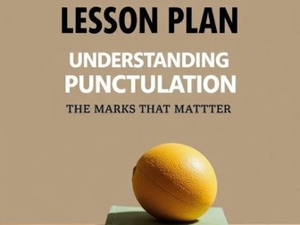 LESSON PLAN, UNDERSTANDING PUNCTUATION, THE MARKS THAT MATTER