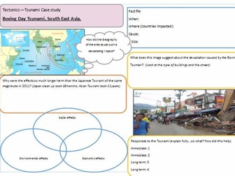 Tectonics case study revision student sheets and summary booklet - AQA and EdExcel