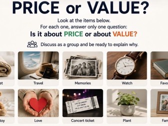 Tag price VS Value discussion. Speaking lesson