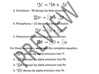 GCSE AQA: Writing Nuclear Equations